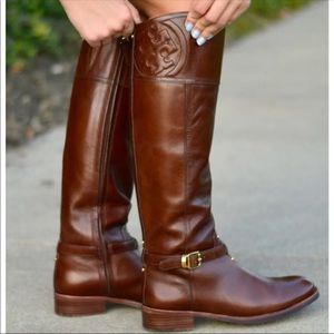 Tory Burch Marlene riding boots- almond